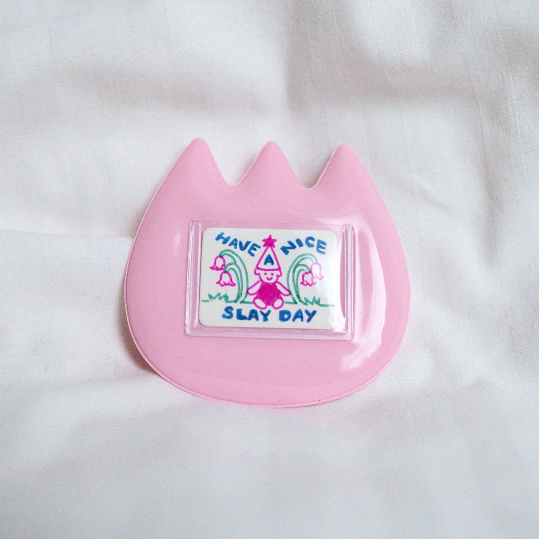 Aaah Tulip Badge Art (Pink)