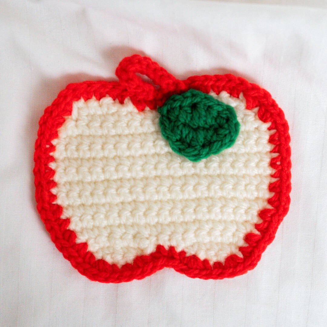 Apple Crochet Coaster