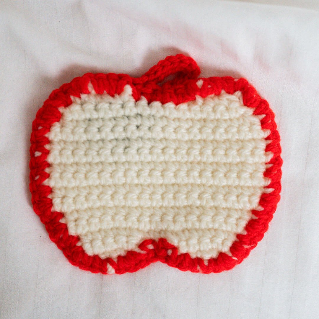 Apple Crochet Coaster