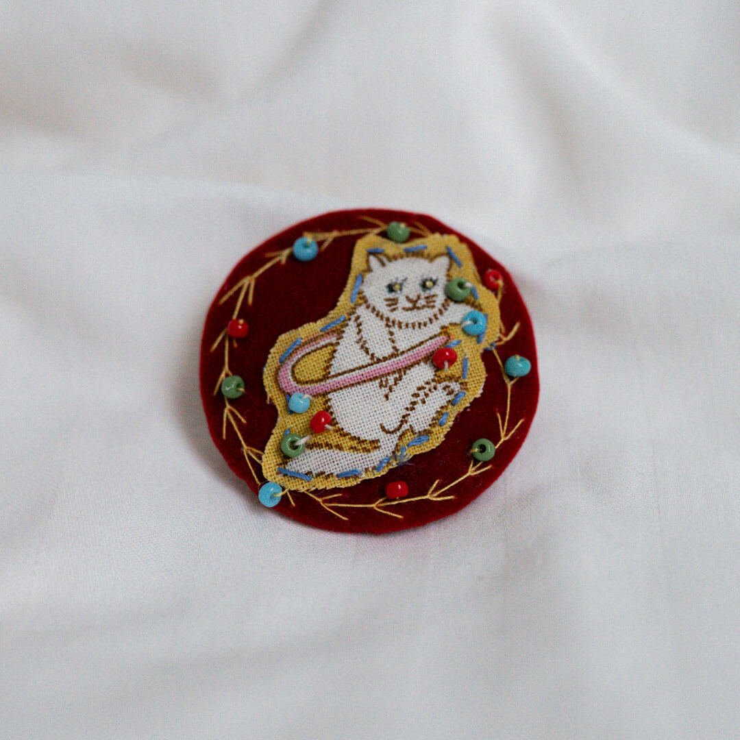 Handmade Cat Brooch