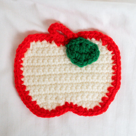 Apple Crochet Coaster